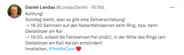 Lichtermeer gegen Corona-Leugner um zwei Stunden verschoben