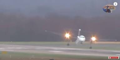 Spektakul&auml;re Landung bei Orkan