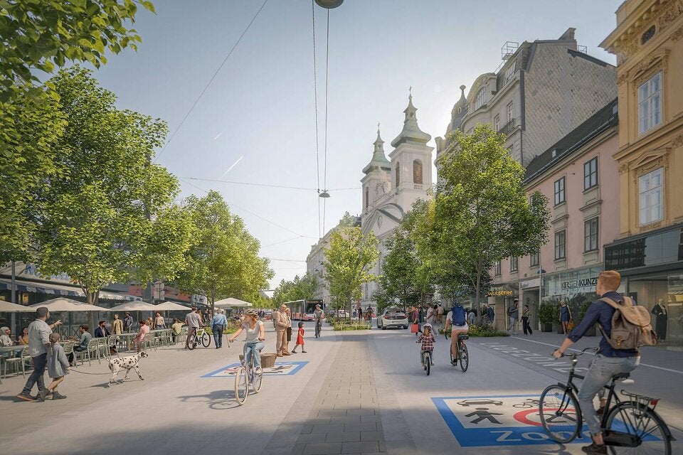 Auf Höhe des Rochusmarktes ist eine Begegnugszone geplant.