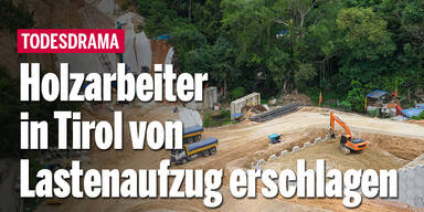 Arbeiter von Lastenaufzug getroffen: tot