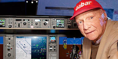 Hier zeigt Lauda seinen neuen Flieger