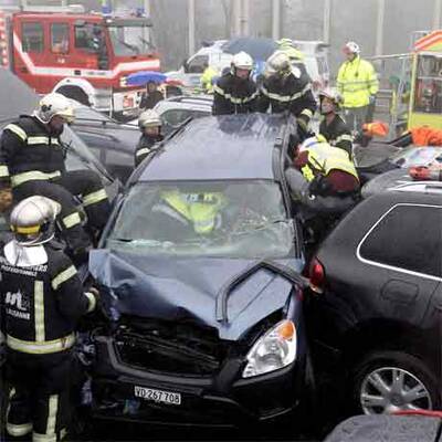 Massenkarambolage auf Schweizer Autobahn