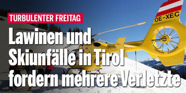 Lawinen und Skiunfälle in Tirol fordern mehrere Verletzte