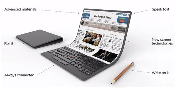 Lenovo zeigt faltbares Notebook