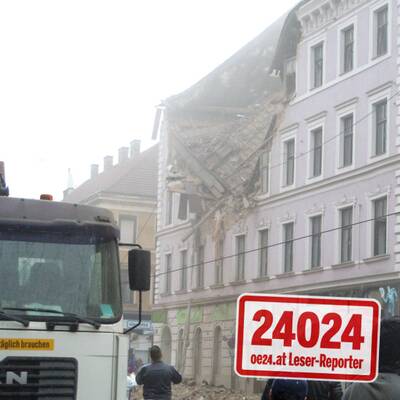 Wohnhaus in Wien nach Explosion eingestürzt