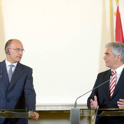 Italiens Premier Letta zu Besuch bei Kanzler Faymann in Wien