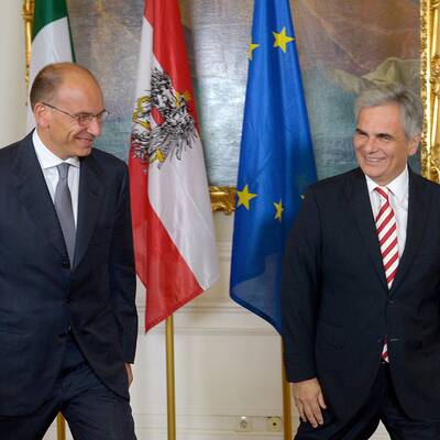 Italiens Premier Letta zu Besuch bei Kanzler Faymann in Wien