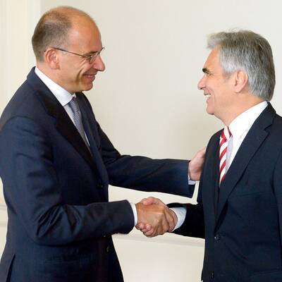 Italiens Premier Letta zu Besuch bei Kanzler Faymann in Wien