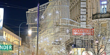 Weihnachtsbeleuchtung l&auml;sst Wien erstrahlen