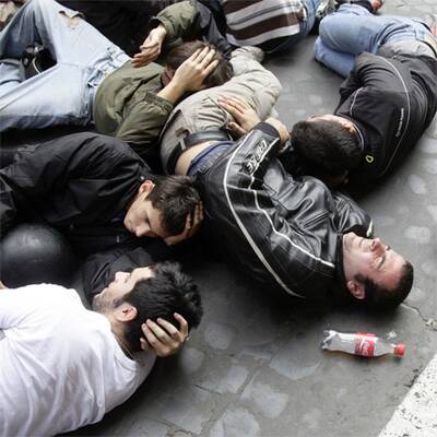 Studentenproteste arten in Rom aus