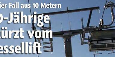 Zehnjährige stürzte vom Sessellift