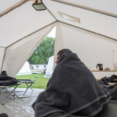 Flüchtlingszelte in Linz 