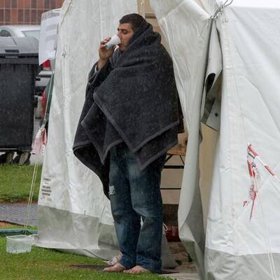 Flüchtlingszelte in Linz 