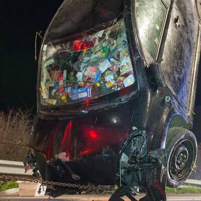 Wiener Drogenlenker überschlug sich auf der A1.