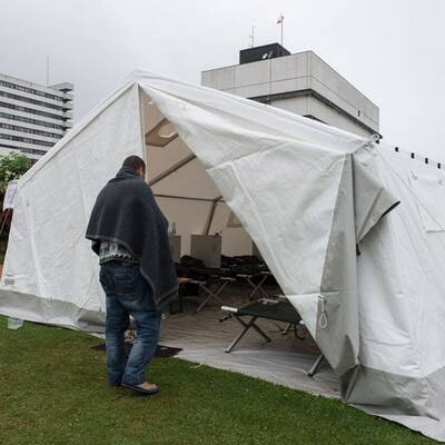 Flüchtlingszelte in Linz 