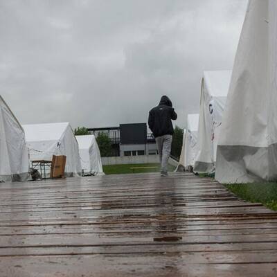 Flüchtlingszelte in Linz 