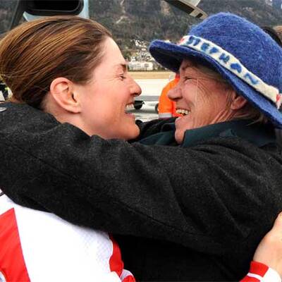 Elisabeth Görgl in Innsbruck empfangen