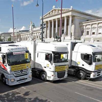 Lkw legen Verkehr in Wien lahm