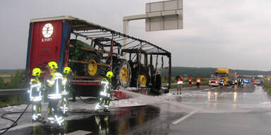 A4 wurde nach Lkw-Brand gesperrt