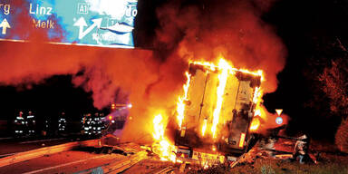 Flammen und Schüsse auf der A1