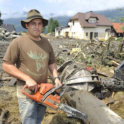 Aufräumarbeiten in St. Lorenzen