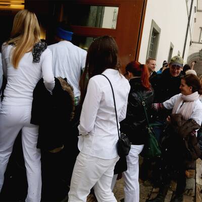 Ärzte-Protest im Klagenfurter Landtag 