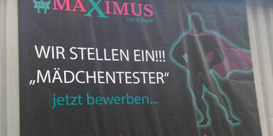 Stellenanzeige des Bordell Maximus: Wir stellen ein! "Mädchentester" jetzt bewerben...