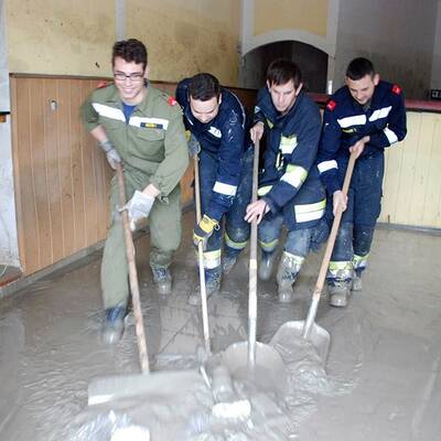 Aufräumen nach dem Hochwasser