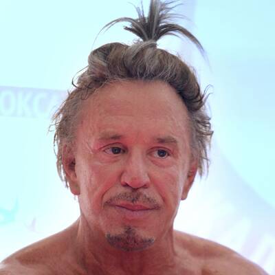 Schauspieler Mickey Rourke beim Boxein in Moskau