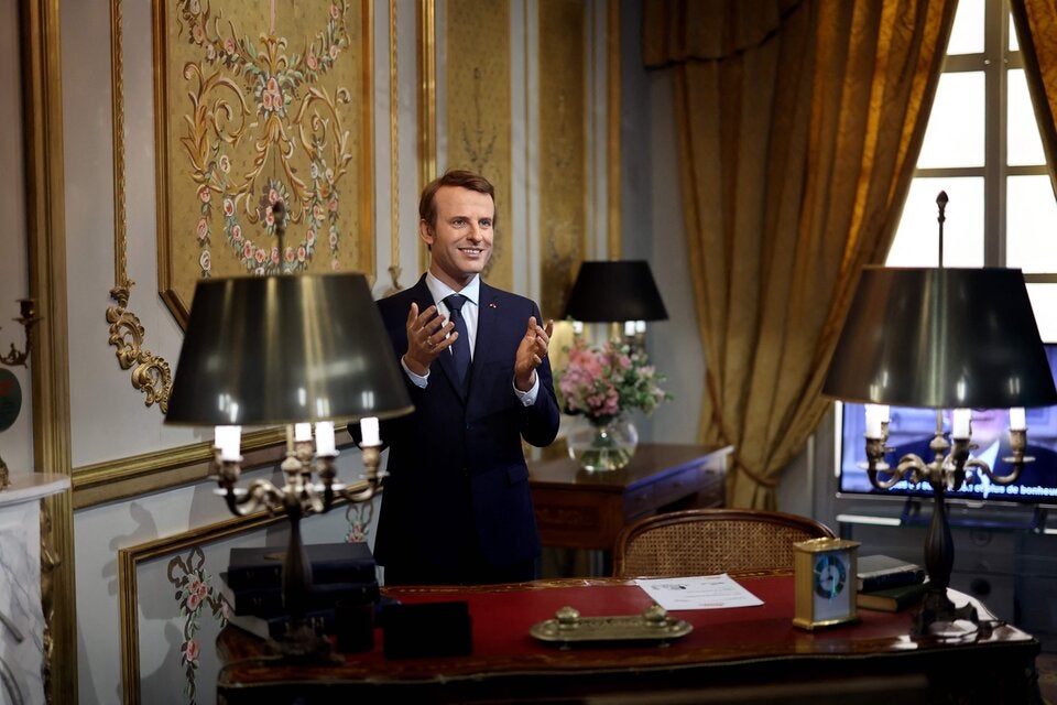 Wachsfigur von Macron