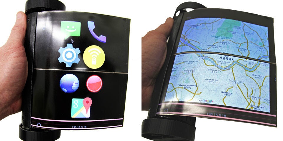 Smartphone mit aufrollbarem Display