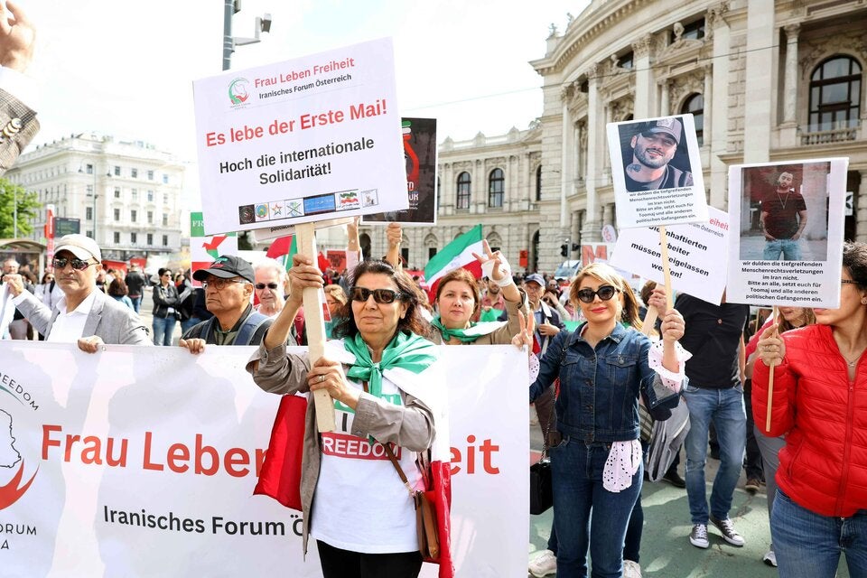 Teilnehmer des 1. Mai-Aufmarsches der SPÖ