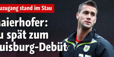 Maierhofer zu spät für Duisburg-Debüt