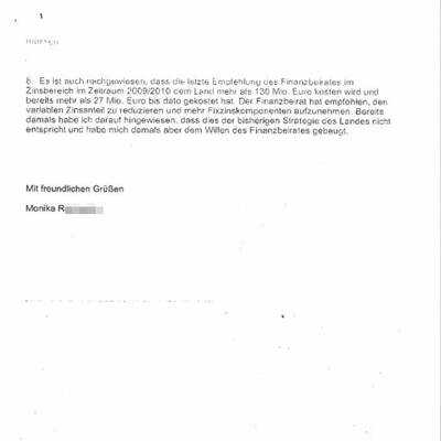 Das E-Mail an Gabi Burgstaller