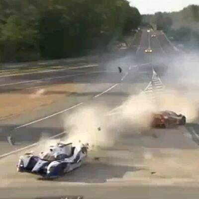 Brutaler Unfall in Le Mans