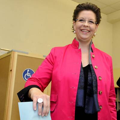 Christine Marek (ÖVP) bei der Stimmabgabe