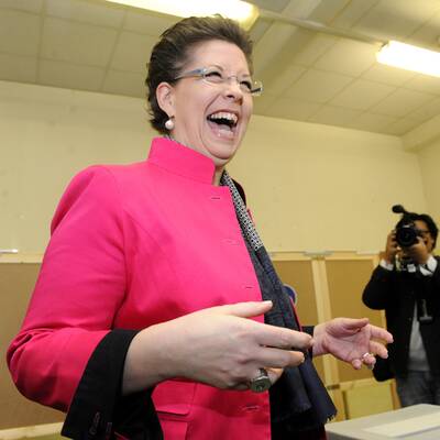 Christine Marek (ÖVP) bei der Stimmabgabe