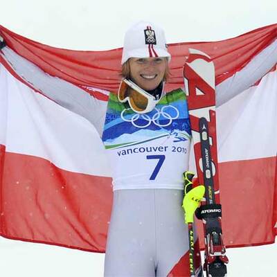 Slalom-Siegerpräsentation in Whistler Creekside