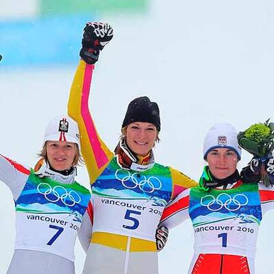 Slalom-Siegerpräsentation in Whistler Creekside