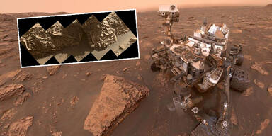 Rover "Curiosity" mit Boxwork-Strukturen