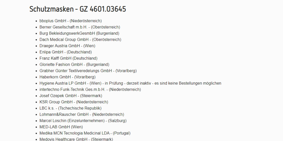 Hygiene Austria gibt Zukauf von China-Masken zu