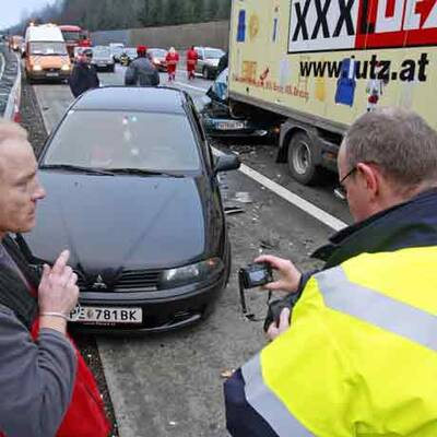Massenkarambolage auf der A2 in Kärnten