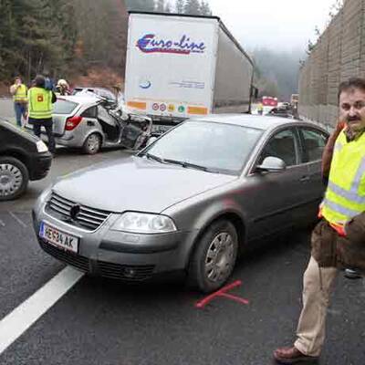 Massenkarambolage auf der A2 in Kärnten