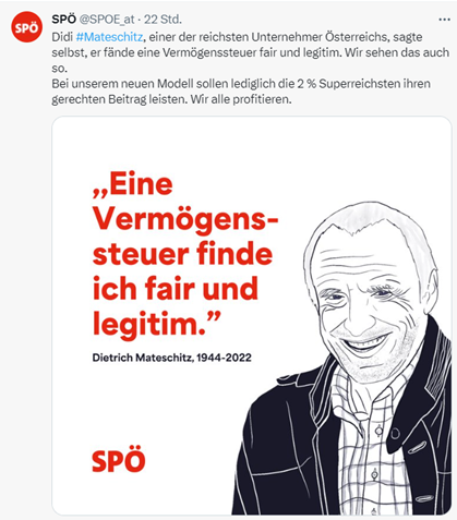 SPÖ wirbt jetzt mit Didi Mateschitz.