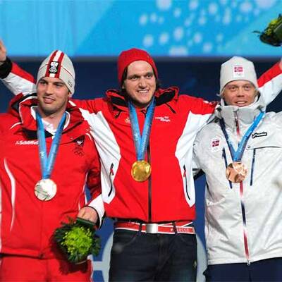 Siegerehrung der Skicrosser