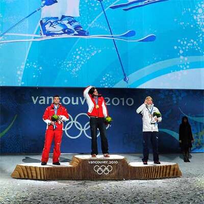 Siegerehrung der Skicrosser