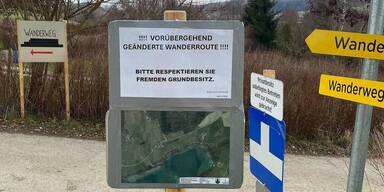 Sperre des Wanderwegs f&uuml;hrt zu &Auml;rger.