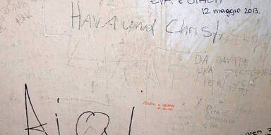 Nazi-Schmierereien in Mauthausen