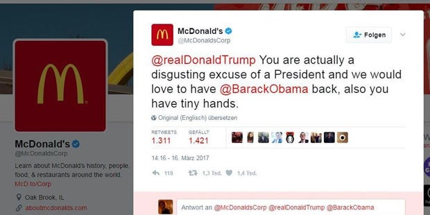 McDonald's gehackt & Trump beschimpft