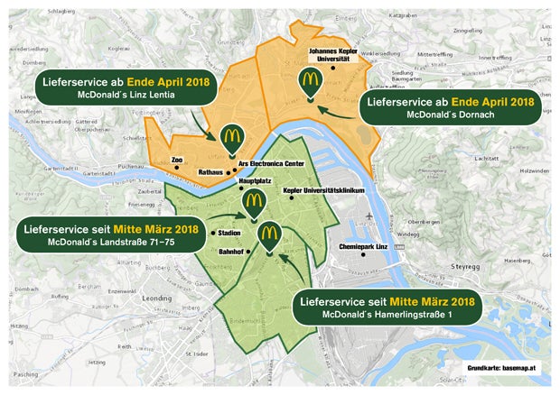 McDonald's weitet Lieferservice aus
